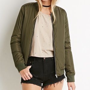 Olive green bomber jacket
